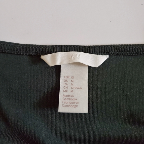 H&M Short Sleeve Top Open Front Green Size M - Picture 4 of 6